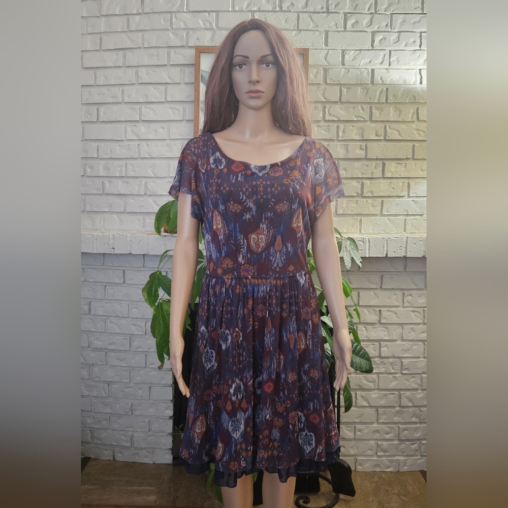 Anthropologie Weston Wear Floral Print Dress Midi
